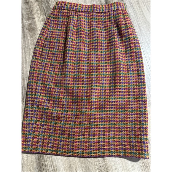 J. McLaughlin Dresses & Skirts - J. McLaughin for Sanyo Vintage Herringbone Tweed Pencil Skirt Wool Cotton Sz 4